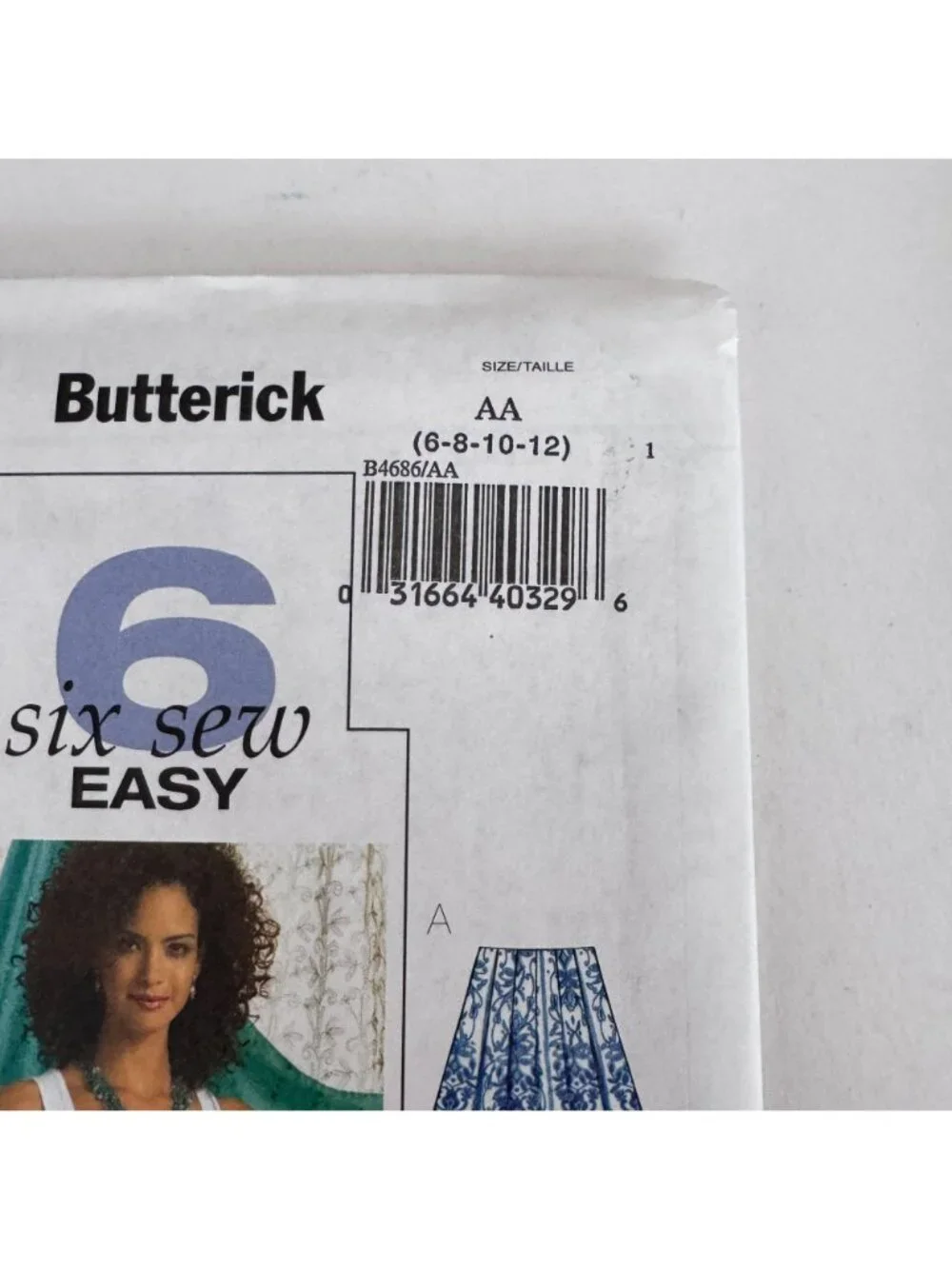 Butterick Sewing Pattern B4686 Pleated Skirt Six Sew Easy Y2K Pleats 6-12 Uncut